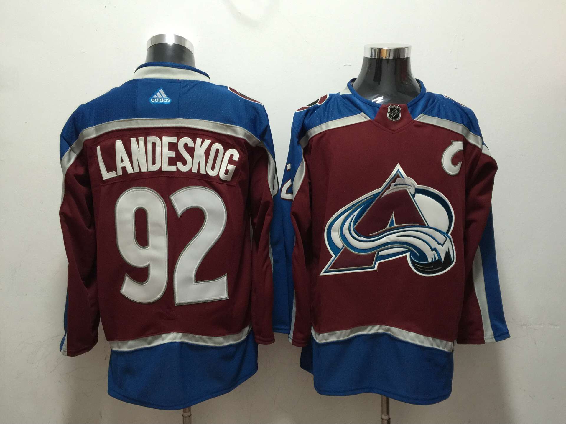 Men Colorado Avalanche #92 Landeskog Red Adidas Hockey Stitched NHL Jerseys